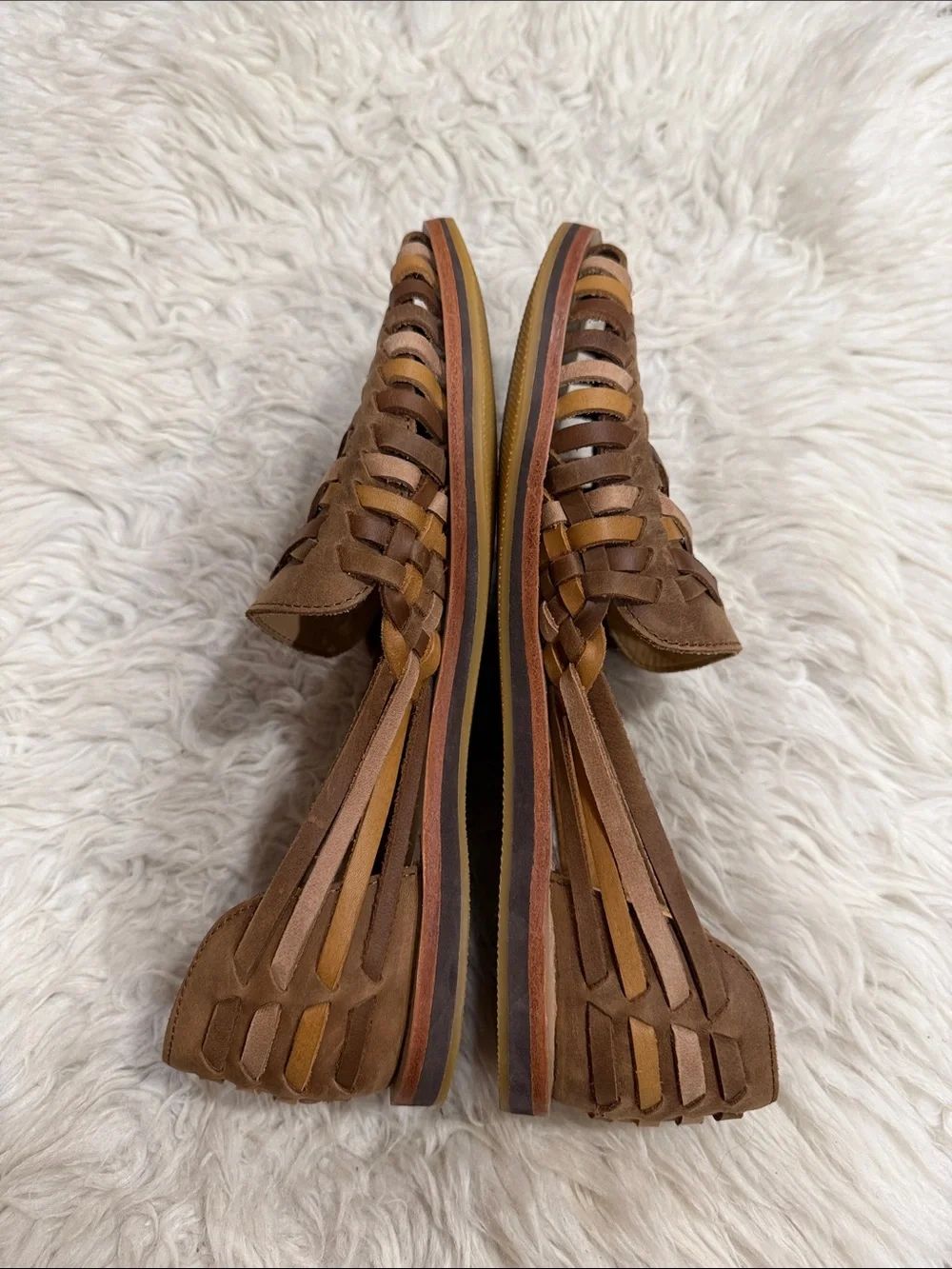 Nisolo Handwoven Leather Huarache Sandals Slip On Men's Size 9.5